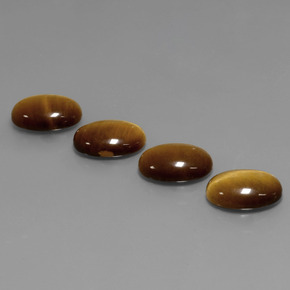天然棕色Tiger's Eye，椭圆形切割，14×10毫米，不透明
