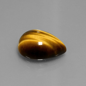 5.05克拉天然棕色Tiger's Eye，梨形，13.7×9.8毫米，不透明