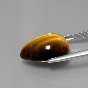 5.05克拉天然棕色Tiger's Eye，梨形，13.7×9.8毫米，不透明