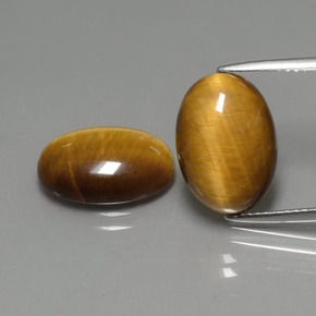 天然棕色Tiger's Eye，椭圆形切割，14×10毫米，不透明