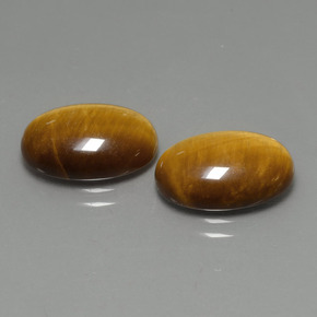 天然棕色Tiger's Eye，椭圆形切割，14×10毫米，不透明