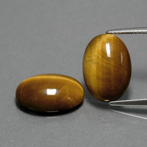 天然棕色Tiger's Eye，椭圆形切割，14×10毫米，不透明