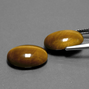 天然棕色Tiger's Eye，椭圆形切割，14×10毫米，不透明