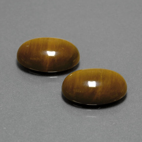 天然棕色Tiger's Eye，椭圆形切割，14×10毫米，不透明