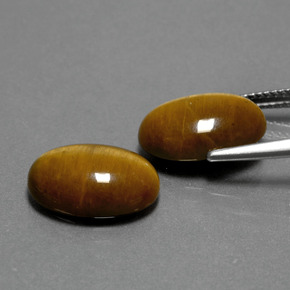 天然棕色Tiger's Eye，椭圆形切割，14×10毫米，不透明