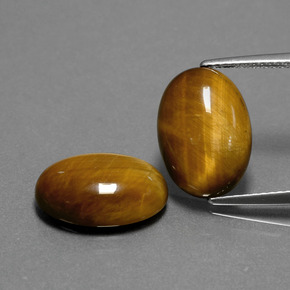 天然棕色Tiger's Eye，椭圆形切割，14.1×10毫米，不透明