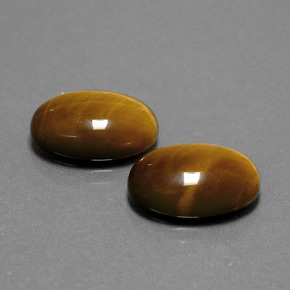 天然棕色Tiger's Eye，椭圆形切割，14.1×10毫米，不透明