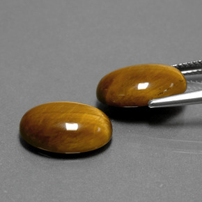 天然棕色Tiger's Eye，椭圆形切割，14.1×10毫米，不透明