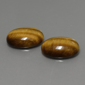 天然棕色Tiger's Eye，椭圆形切割，14×10毫米，不透明