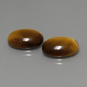 天然棕色Tiger's Eye，椭圆形切割，14×10毫米，不透明