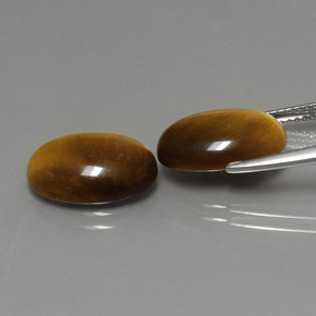 天然棕色Tiger's Eye，椭圆形切割，14×10毫米，不透明