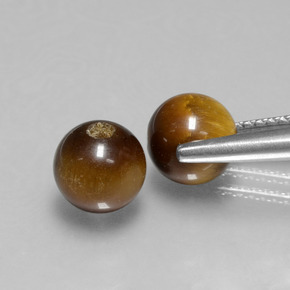 天然棕色Tiger's Eye，球形，6.51毫米，不透明