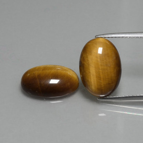 9.08天然棕色Tiger's Eye，椭圆形切割，14×10毫米，不透明
