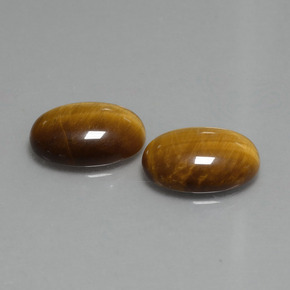 9.08天然棕色Tiger's Eye，椭圆形切割，14×10毫米，不透明