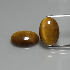 9.04天然棕色Tiger's Eye，椭圆形切割，14×10毫米，不透明