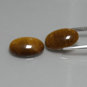 9.04天然棕色Tiger's Eye，椭圆形切割，14×10毫米，不透明