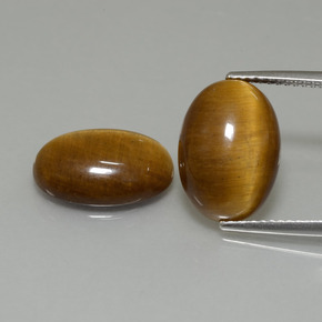9.19天然棕色Tiger's Eye，椭圆形切割，14×10毫米，不透明