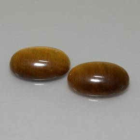9.19天然棕色Tiger's Eye，椭圆形切割，14×10毫米，不透明