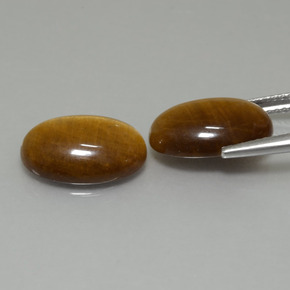 9.19天然棕色Tiger's Eye，椭圆形切割，14×10毫米，不透明