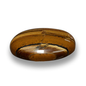 33.59克拉天然棕色Tiger's Eye，椭圆形切割，28.1×19.6毫米，不透明
