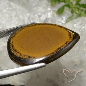 30.34克拉天然虎眼石，梨形，不透明