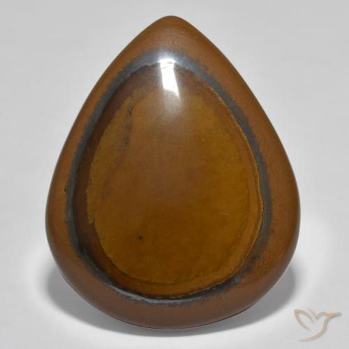 34.80ct 天然 雪松棕 虎眼石, 梨形, 不透明
