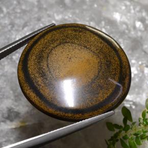 59.01克拉天然棕色Tiger's Eye，圆形切割，30.57毫米，不透明