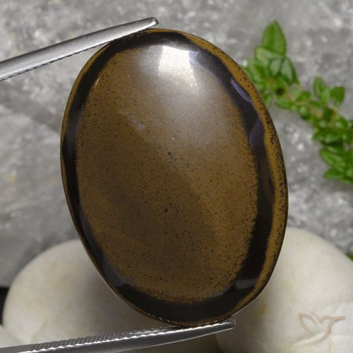 30.73ct 天然 山核桃棕 虎眼石, 椭圆形, 不透明