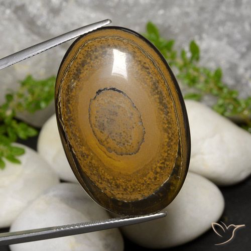 52.57ct 天然 黄棕色 虎眼石, 椭圆形, 不透明