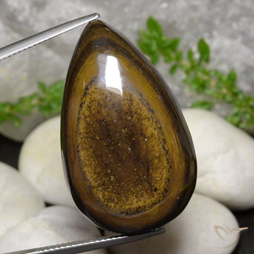 59.01 克拉梨虎眼石, 松散认证虎眼石 来自泰国, 天然未经处理的宝石, 33.7 x 20.7 mm, Photo A