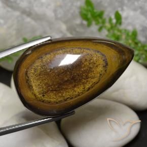 59.01克拉天然虎眼石，梨形，不透明