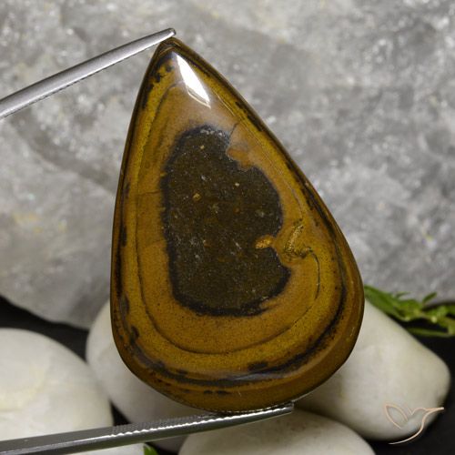 52.90ct 天然 中深棕色 虎眼石, 梨形, 不透明