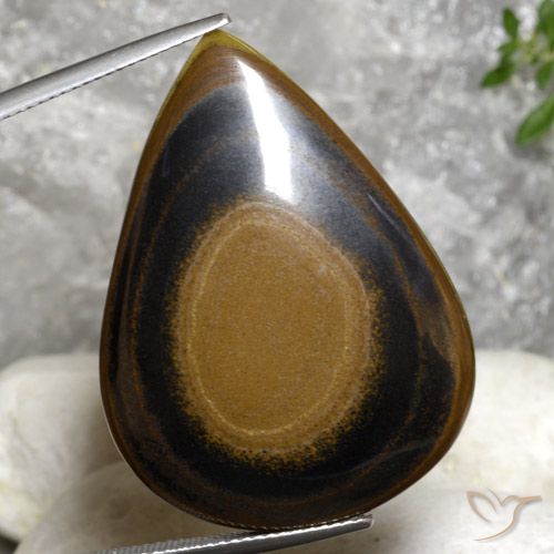 45.66ct 天然 赤褐色 虎眼石, 梨形, 不透明