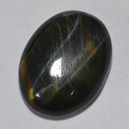 11.75克拉天然多色Tiger's Eye，椭圆形切割，18.2×13.9毫米，不透明