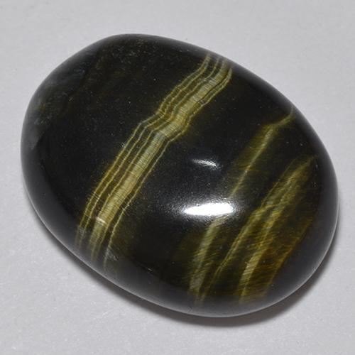 19.06克拉天然多色Tiger's Eye，椭圆形切割，19.4×14.6毫米，不透明
