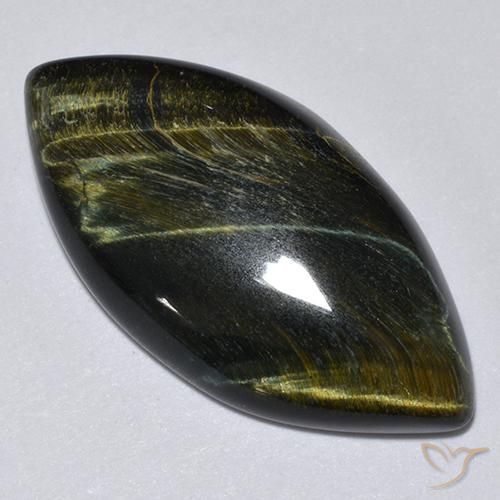 14.20ct 天然 金棕色 虎眼石, 榄尖形, 不透明