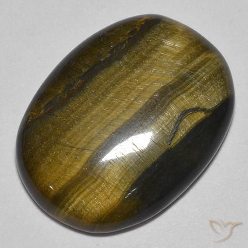 22.23ct 天然 金棕色 虎眼石, 椭圆形, 不透明
