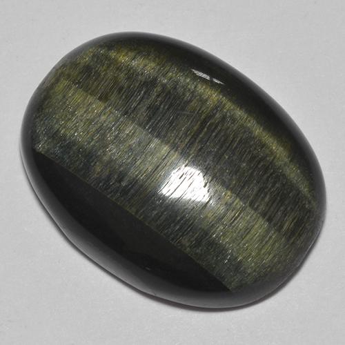 30.08克拉天然多色Tiger's Eye，椭圆形切割，25.3×19毫米，不透明