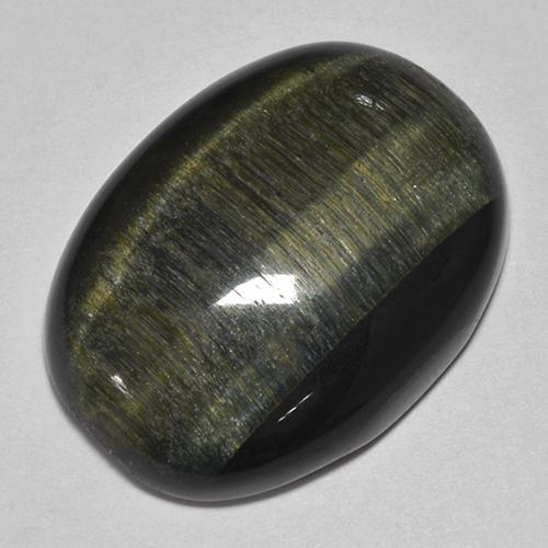 30.08克拉天然多色Tiger's Eye，椭圆形切割，25.3×19毫米，不透明