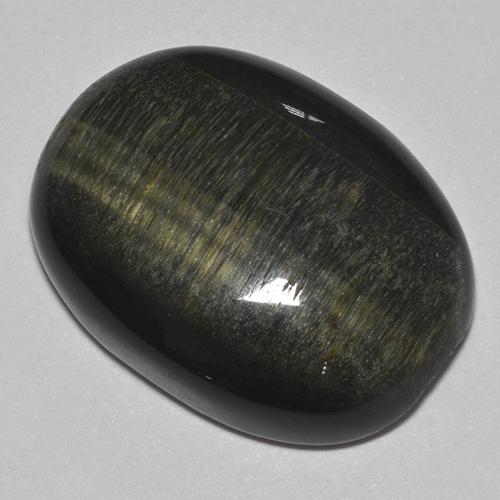 30.08克拉天然多色Tiger's Eye，椭圆形切割，25.3×19毫米，不透明