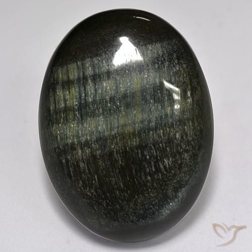 27.76ct 天然 金棕色 虎眼石, 椭圆形, 不透明