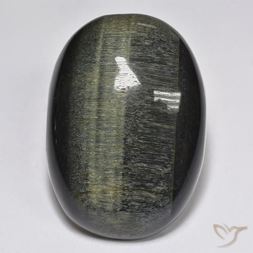 34.44ct 天然 金棕色 虎眼石, 椭圆形, 不透明