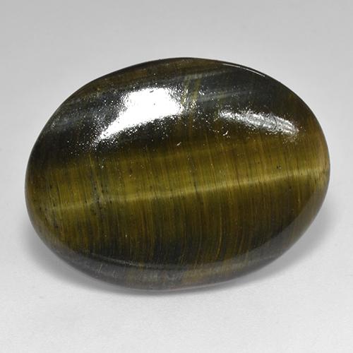 18.01克拉天然多色Tiger's Eye，椭圆形切割，25.4×19.2毫米，不透明