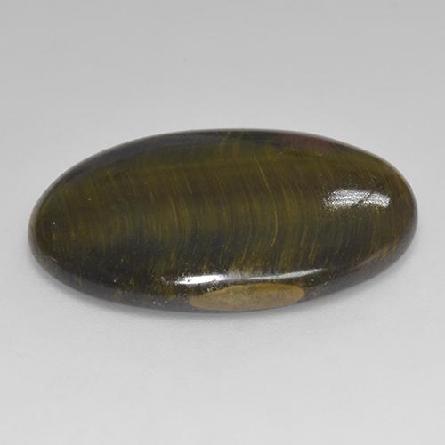 18.01克拉天然多色Tiger's Eye，椭圆形切割，25.4×19.2毫米，不透明