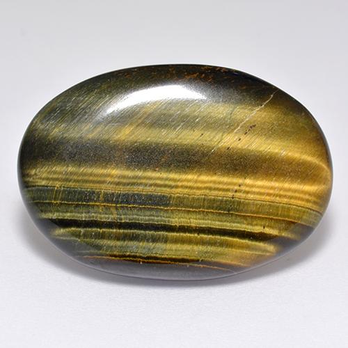 23.65克拉天然棕色Tiger's Eye，椭圆形切割，27.6×19毫米，不透明
