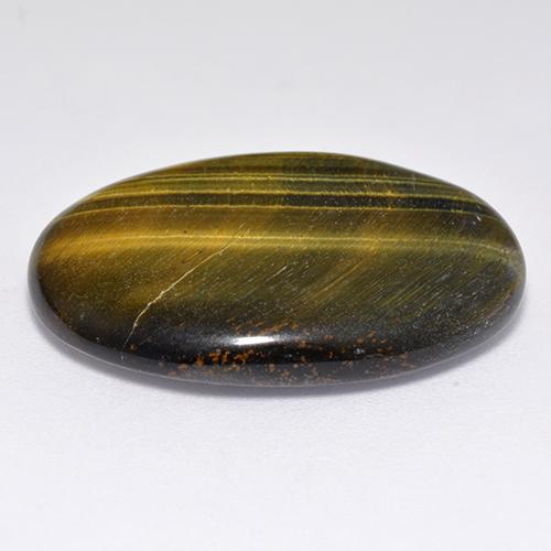 23.65克拉天然棕色Tiger's Eye，椭圆形切割，27.6×19毫米，不透明