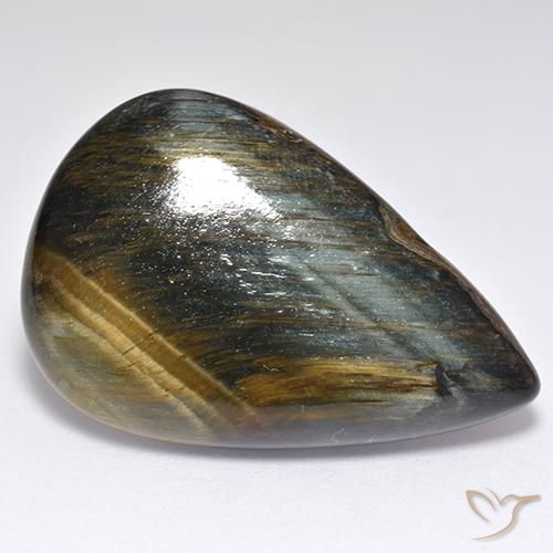 30.81ct 天然 金棕色 虎眼石, 梨形, 不透明