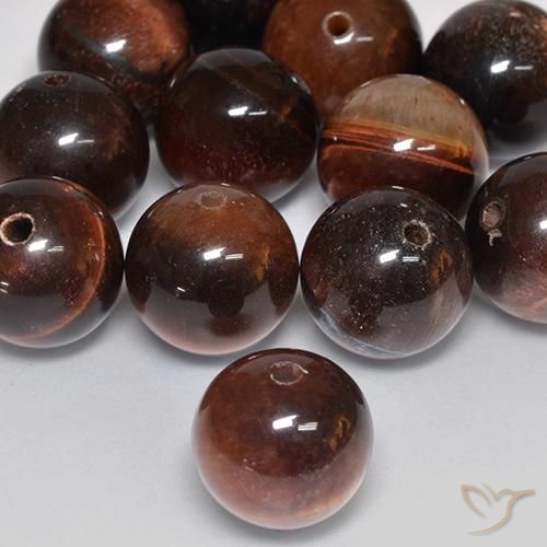 12.26ct 天然 中褐色 虎眼石, 球形, 不透明