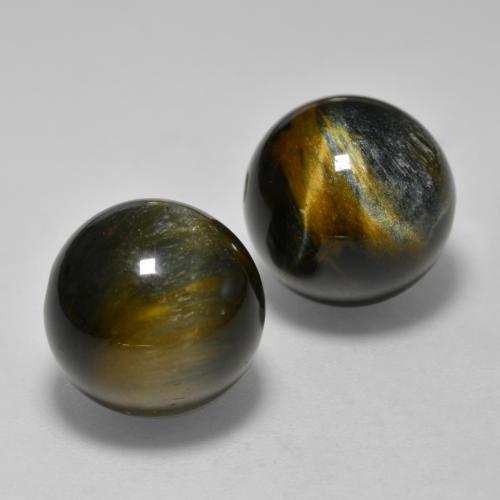 24.57天然棕色Tiger's Eye，球形，12.26毫米，不透明