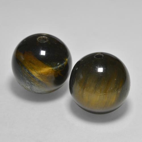 24.57天然棕色Tiger's Eye，球形，12.26毫米，不透明